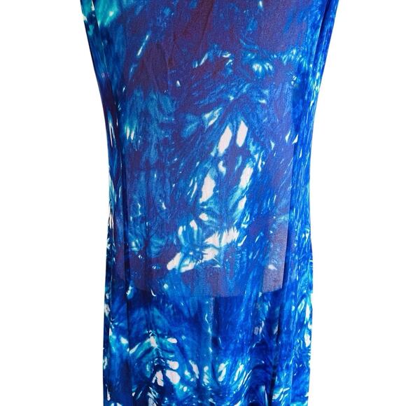 LoveShackFancy Maxi Fairy Slip Dress O/S Blue Backless Tie Dye Sheer Ethereal - Picture 10 of 16